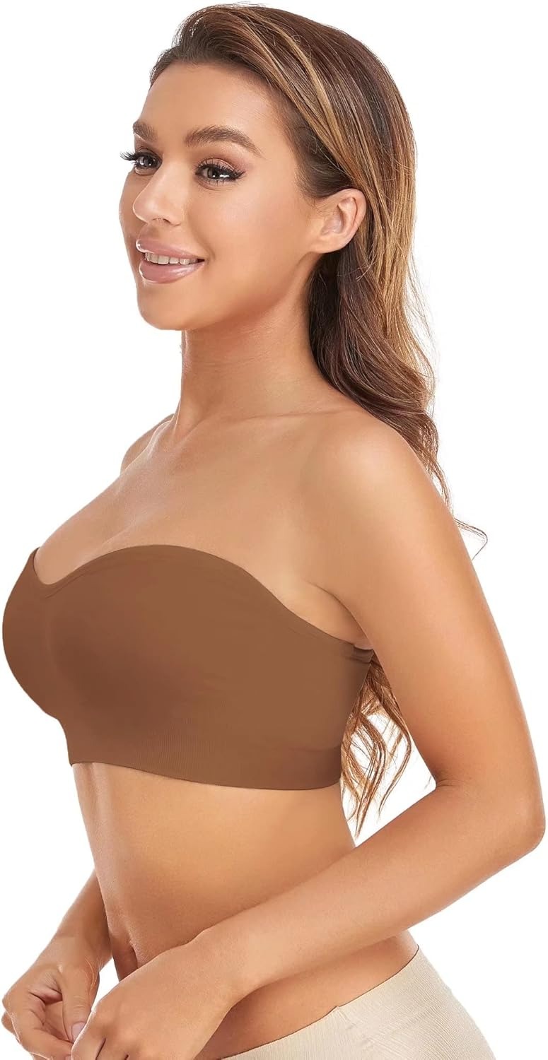 Vibecurve® Strapless Women's Anti-Slip Silicone Pad Bra Wireless Tubular Top Bra