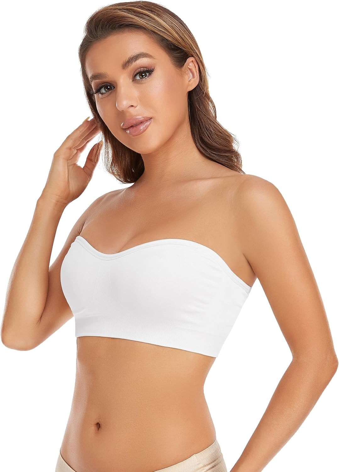 Vibecurve® Strapless Women's Anti-Slip Silicone Pad Bra Wireless Tubular Top Bra