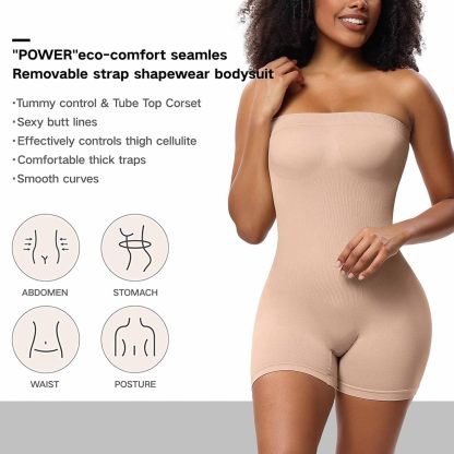 Vibecurve® Women's Seamless Removable StraplessBodysuits For Women's Yoga Rompers