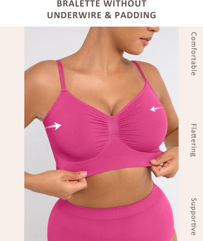 Vibecurve® Bralettes for Women with Support Comfortable Bras No Underwire Seamless Everyday Bras
