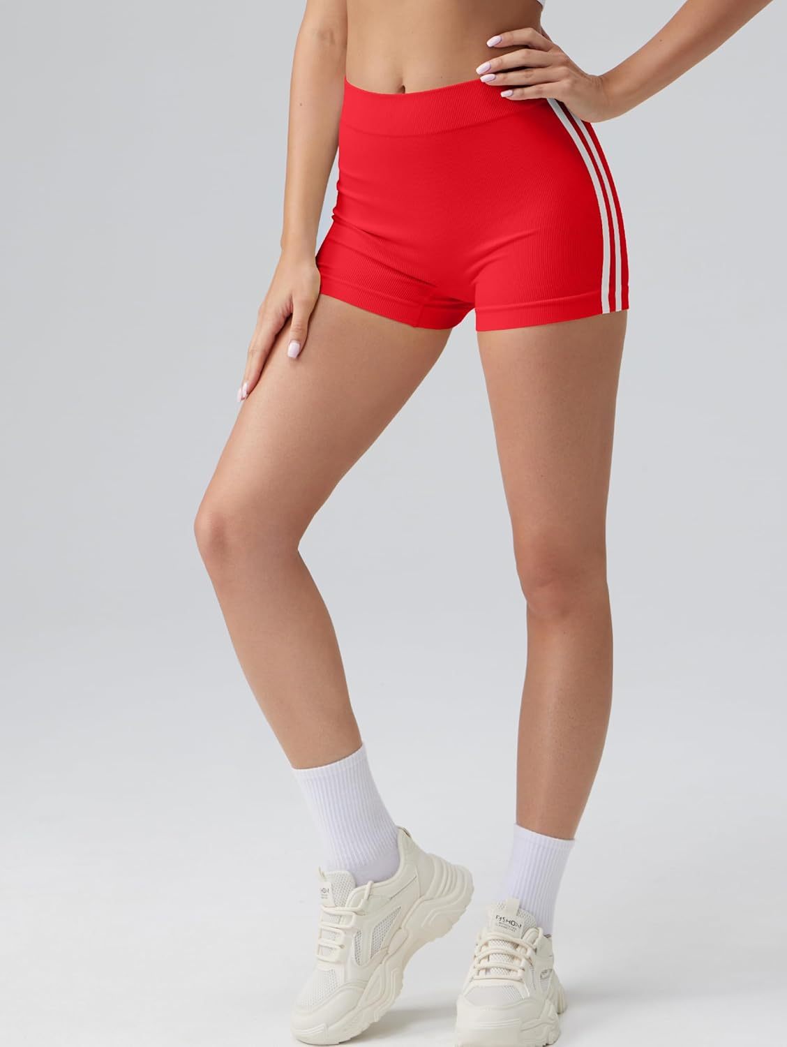 Vibecurve® Fashion Side Stripe Yoga Shorts