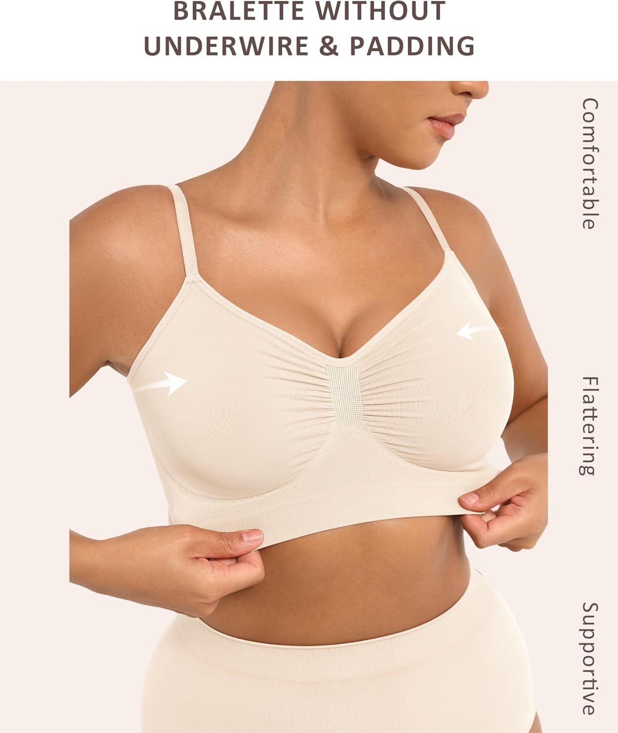Vibecurve® Bralettes for Women with Support Comfortable Bras No Underwire Seamless Everyday Bras