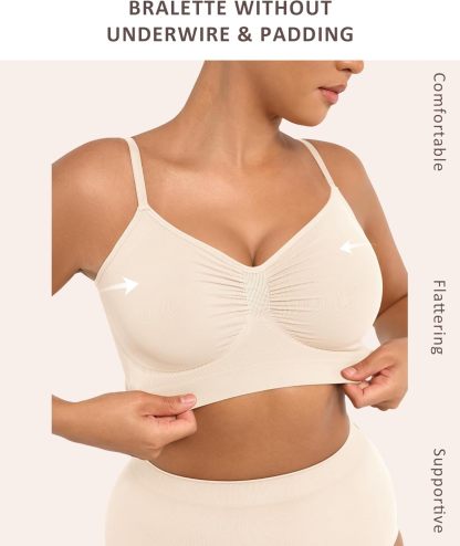 Vibecurve® Bralettes for Women with Support Comfortable Bras No Underwire Seamless Everyday Bras