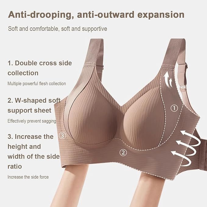 Vibecurve® Women's Solid Color Seamless No-Wire Comfortable Breast Lifting Bra