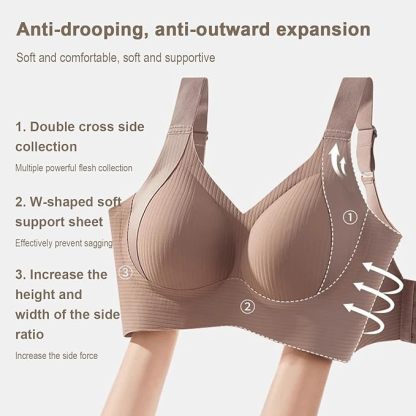 Vibecurve® Women's Solid Color Seamless No-Wire Comfortable Breast Lifting Bra