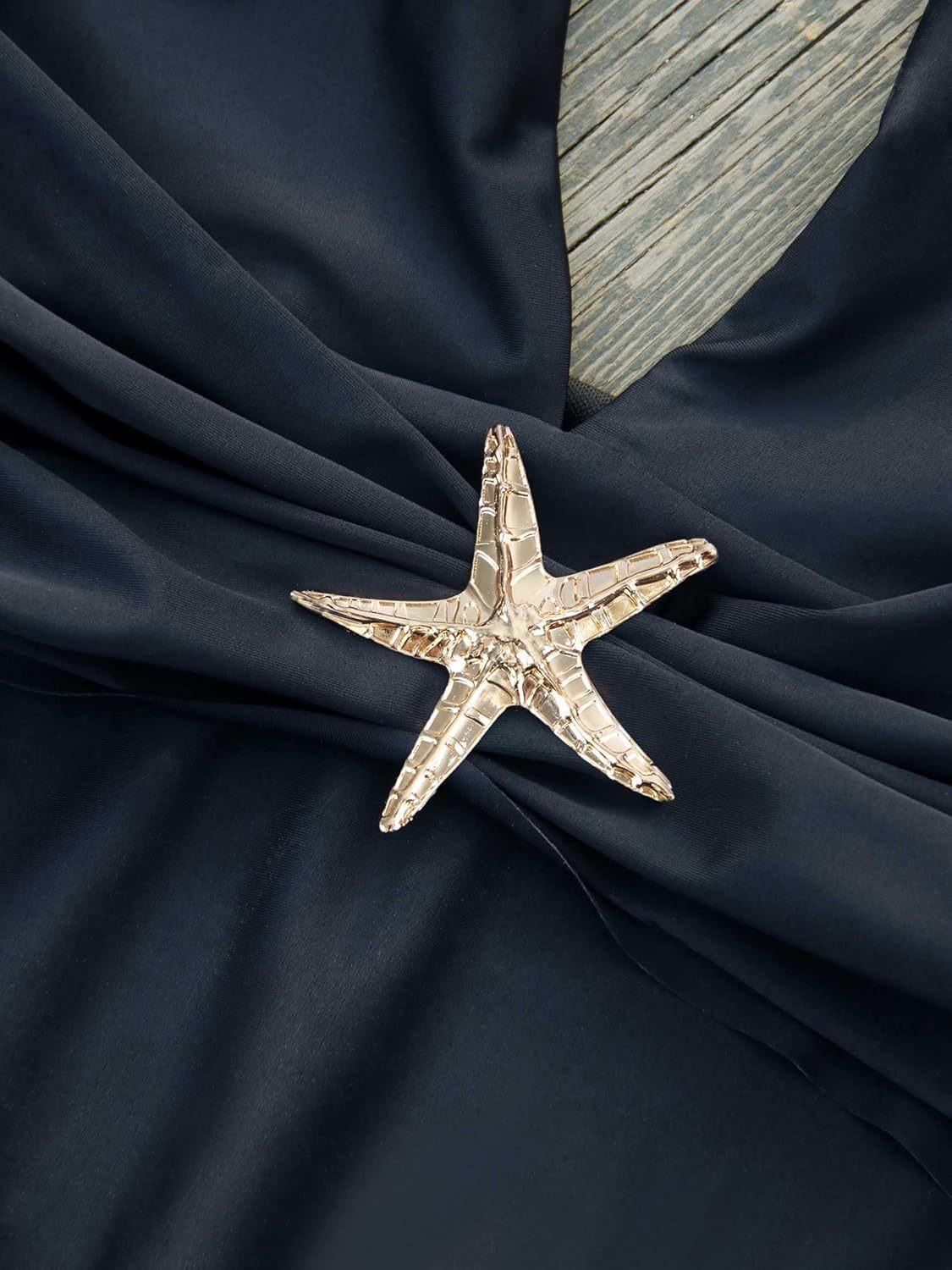 Vibecurve® One Piece Swimsuit with Cover up Skirt Starfish Swimwear Sets for Women Halter Bathing Suits Vacation Beach Dresses