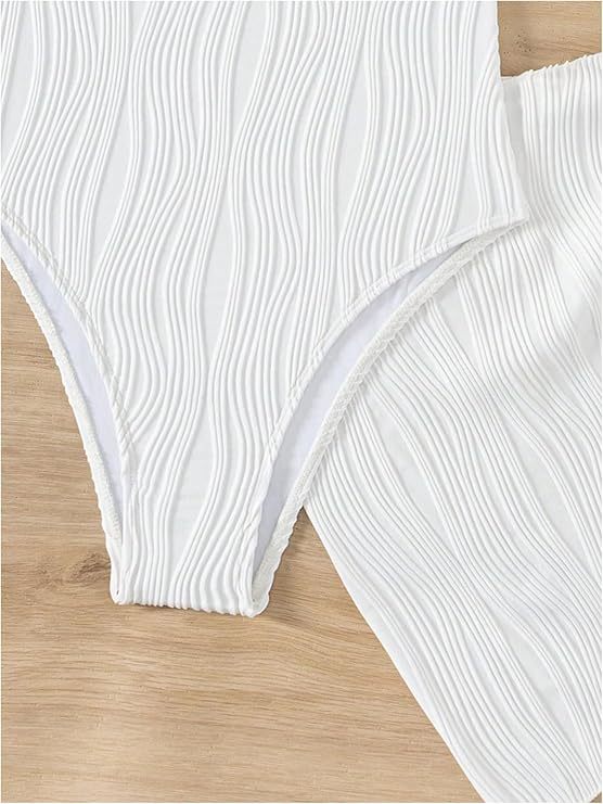 Vibecurve® Women's Solid Color Ribbed One-piece Swimsuit Elegant Fashion Casual Swimwear 