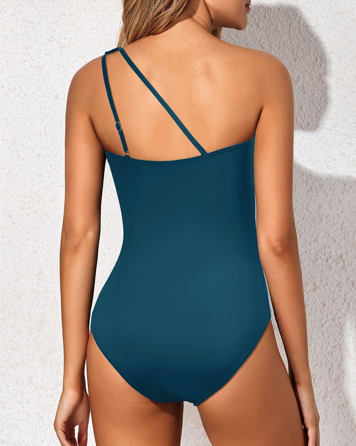 Vibecurve®  One Shoulder One Piece Swimsuit for Women Tummy Control Bathing Suits Modest Full Coverage Keyhole Swimwear