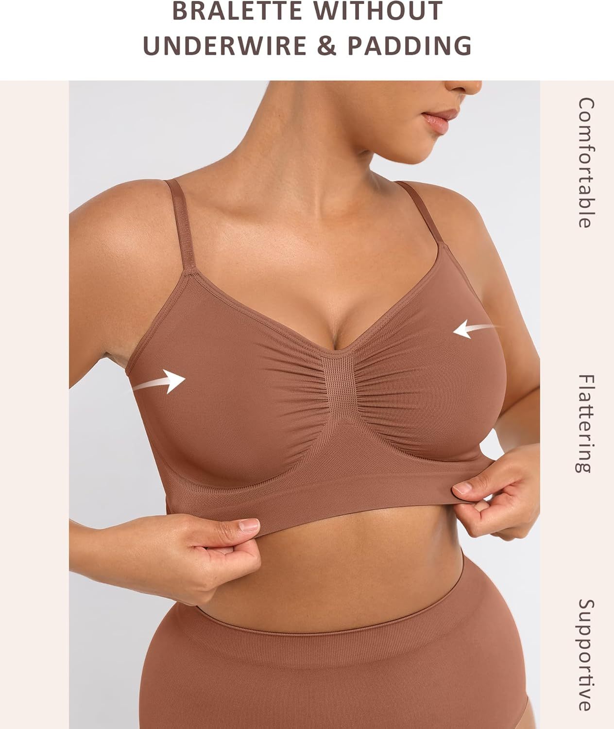 Vibecurve® Bralettes for Women with Support Comfortable Bras No Underwire Seamless Everyday Bras