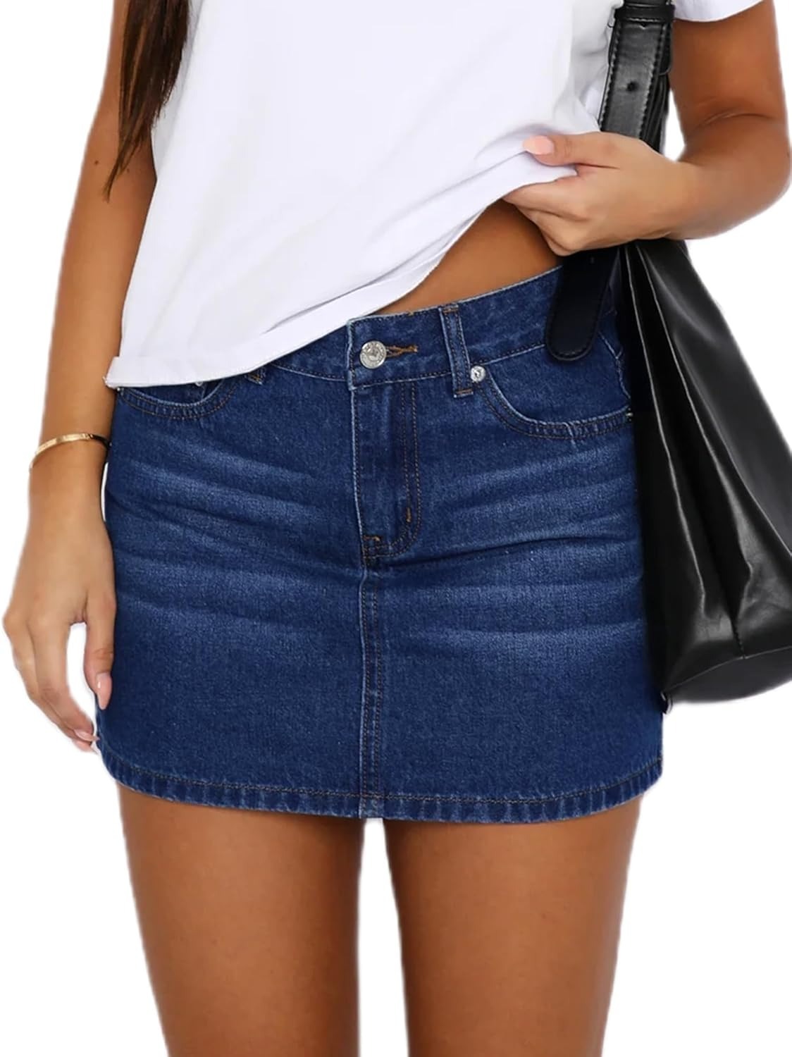 Vibecurve®High Waisted Stretchy Denim Skirt with Shorts
