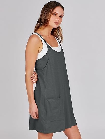 Vibecurve® Women Athletic Dress Summer Tennis Workout Active Sports Mini Romper Dress Built in Shorts Travel Vacation Clothes