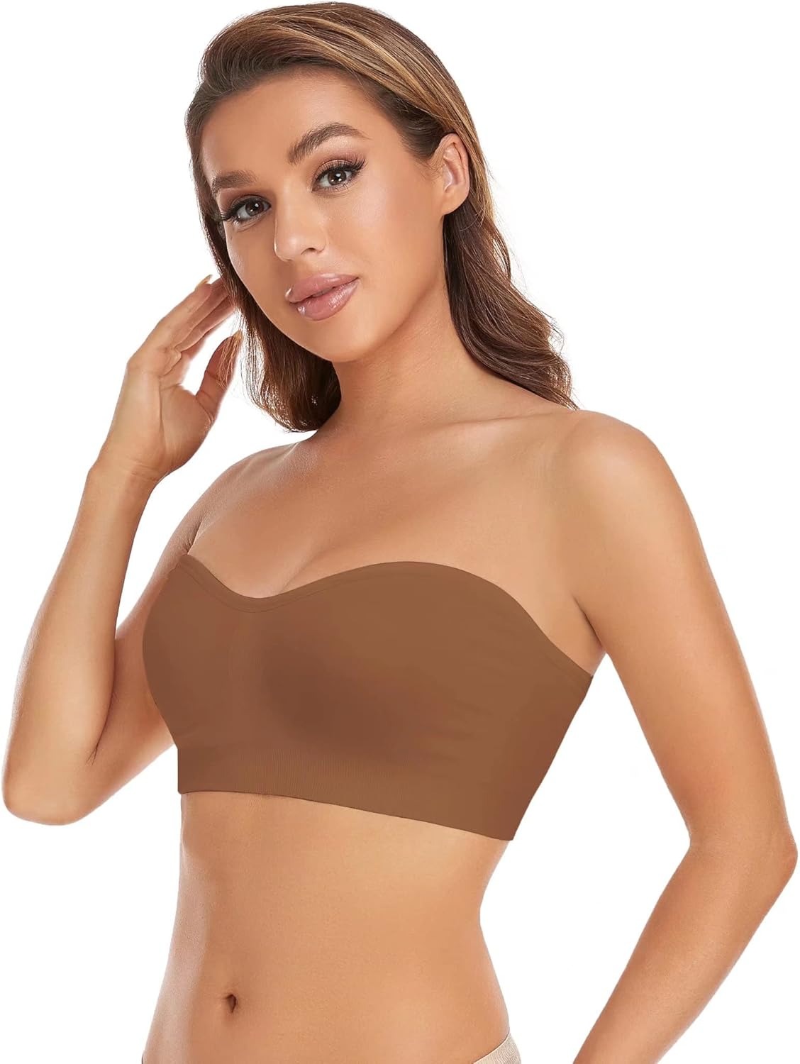 Vibecurve® Strapless Women's Anti-Slip Silicone Pad Bra Wireless Tubular Top Bra