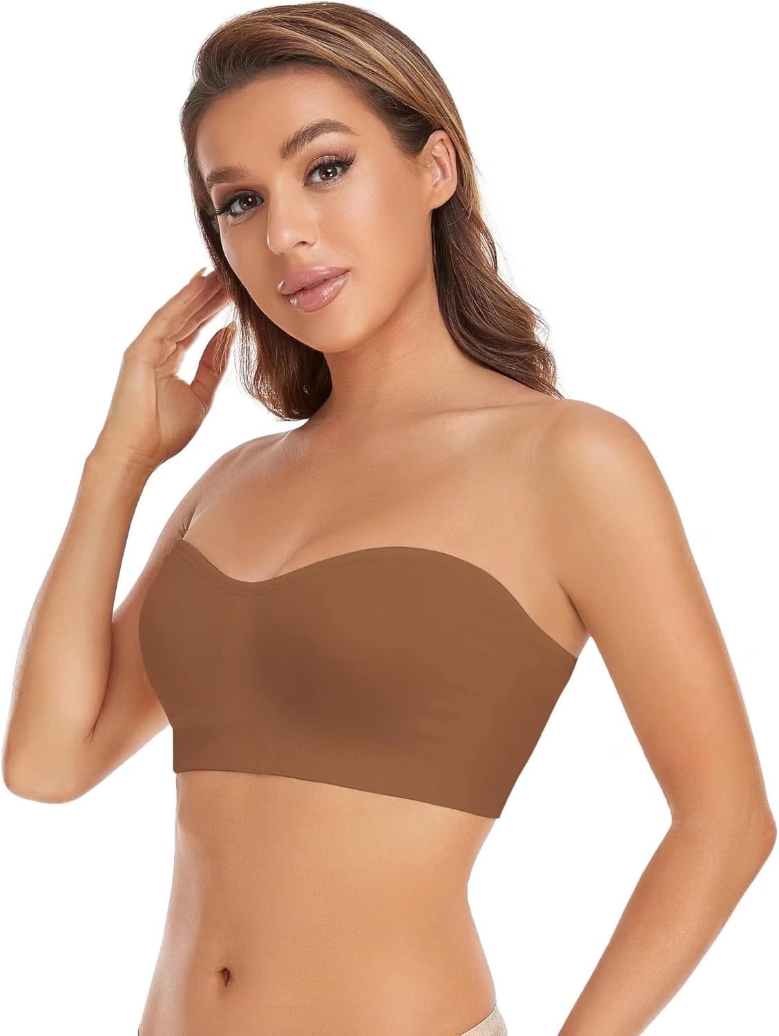 Vibecurve® Strapless Women's Anti-Slip Silicone Pad Bra Wireless Tubular Top Bra