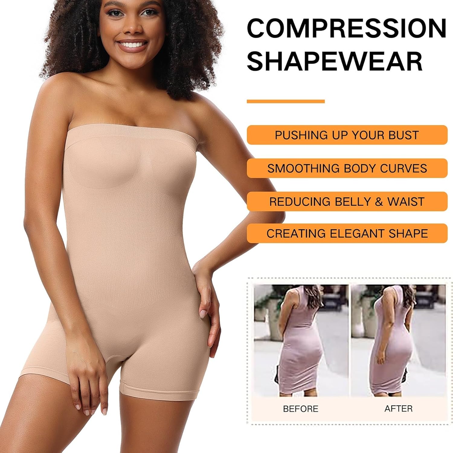 Vibecurve® Women's Seamless Removable StraplessBodysuits For Women's Yoga Rompers