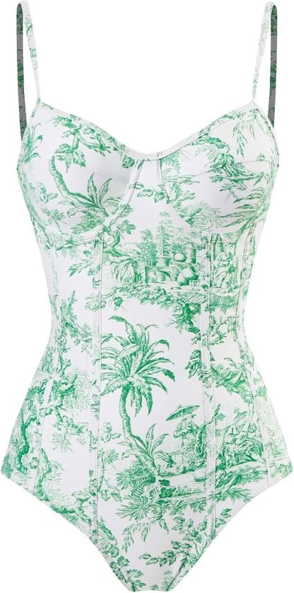 Vibecurve® Pool Party Outfits for Women Swimsuit with Skirt Retro Swimsuit Hawaiian Outfits Beachwear Outfits Bikini Cover Up