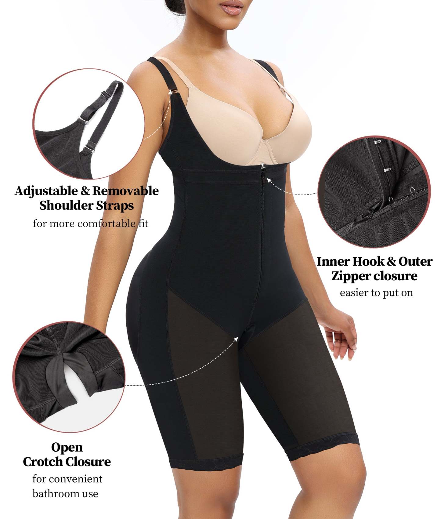 Vibecurve® Fajas Colombianas Moldeadoras Shapewear Tummy Control High Waisted Shorts Butt Lifting Faja Body Shaper Bodysuits
