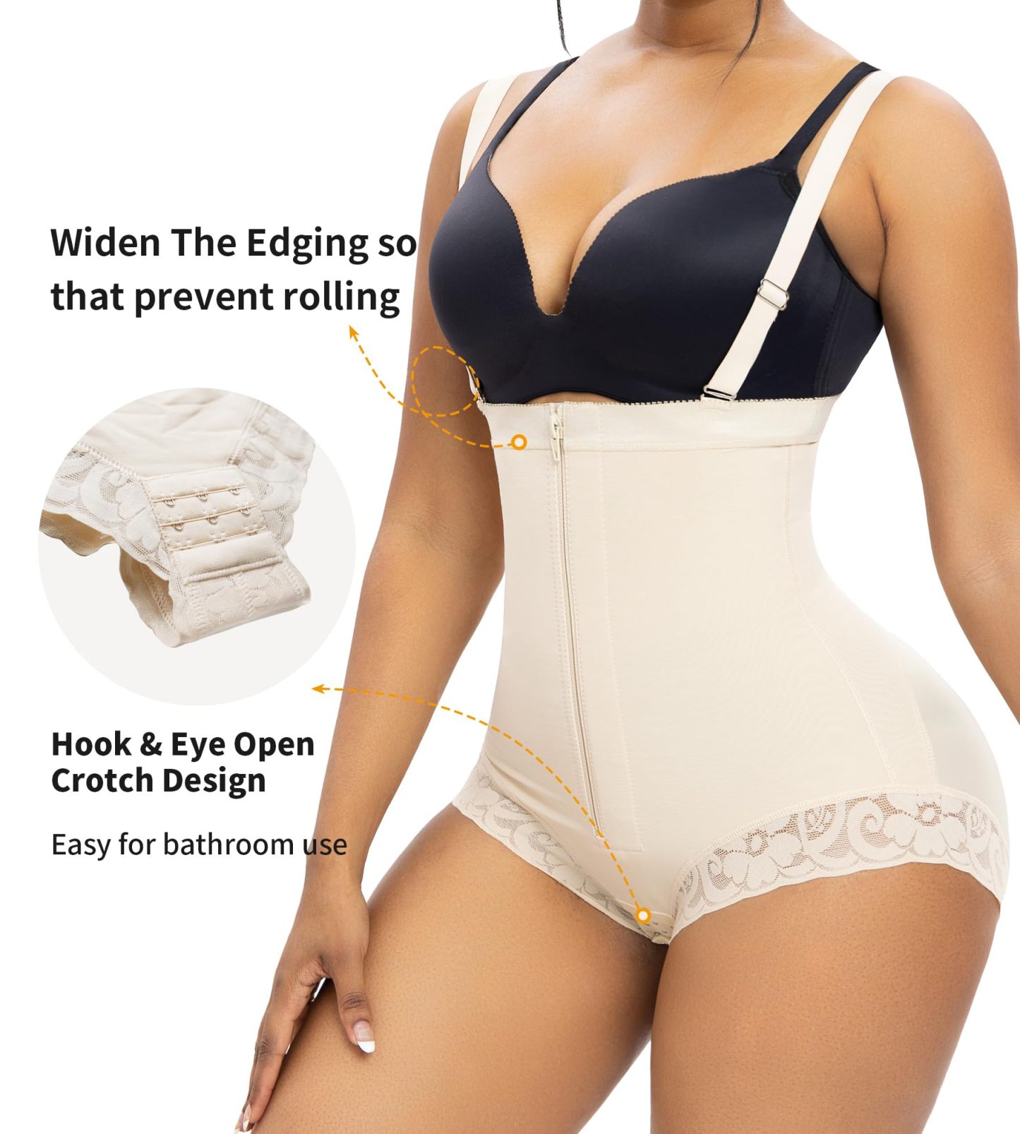 Vibecurve® Fajas Colombianas Postparto Shapewear for Women Tummy Control High Compression Body Shaper with Hook Crotch