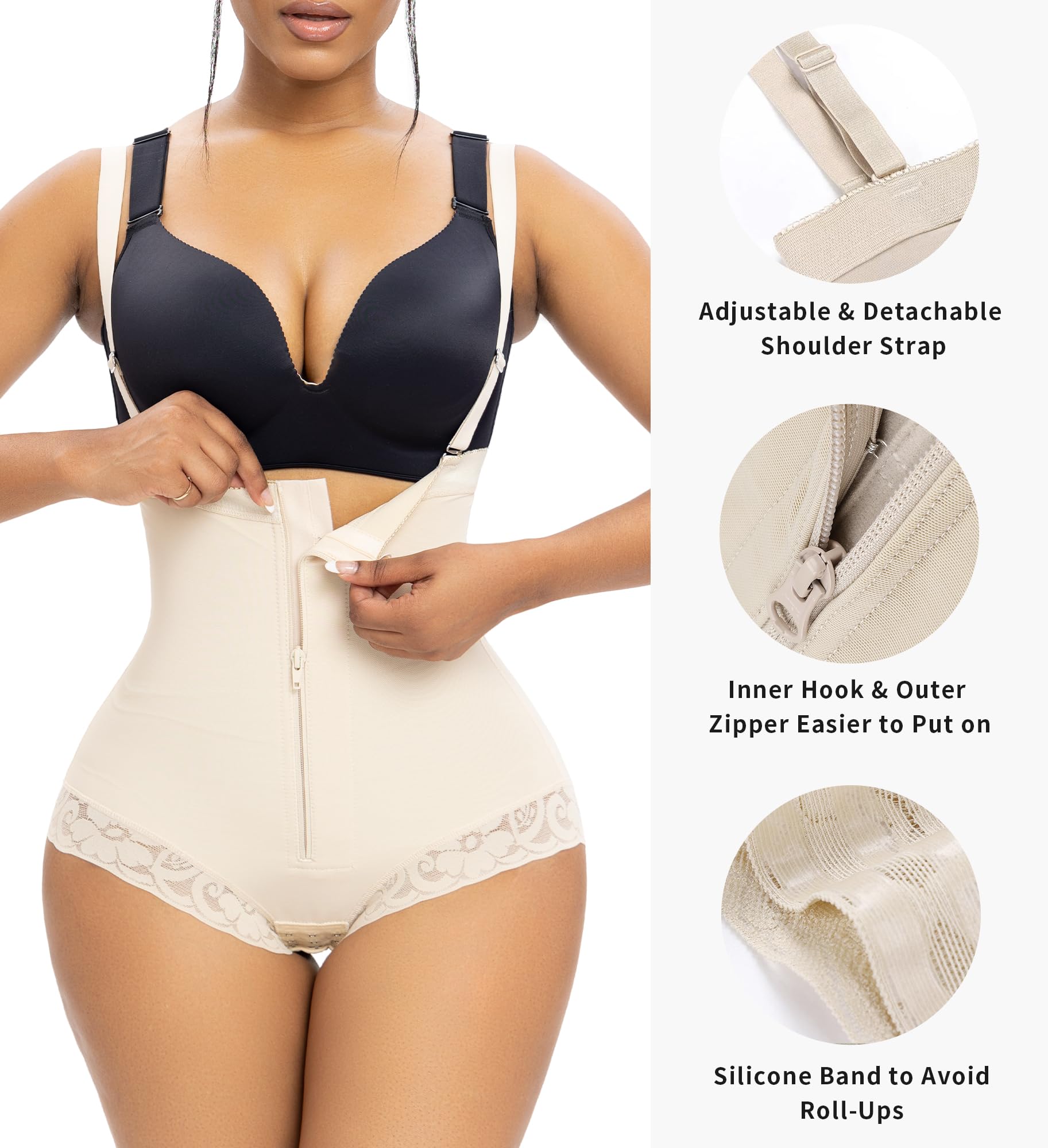 Vibecurve® Fajas Colombianas Postparto Shapewear for Women Tummy Control High Compression Body Shaper with Hook Crotch