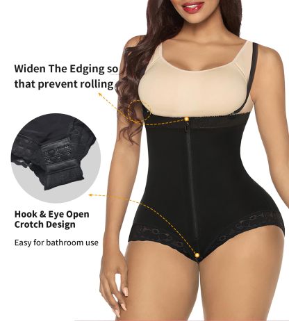 Vibecurve® Fajas Colombianas Postparto Shapewear for Women Tummy Control High Compression Body Shaper with Hook Crotch