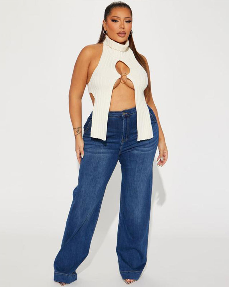 Vibecurve® Stretch Trouser Jeans - Dark Wash