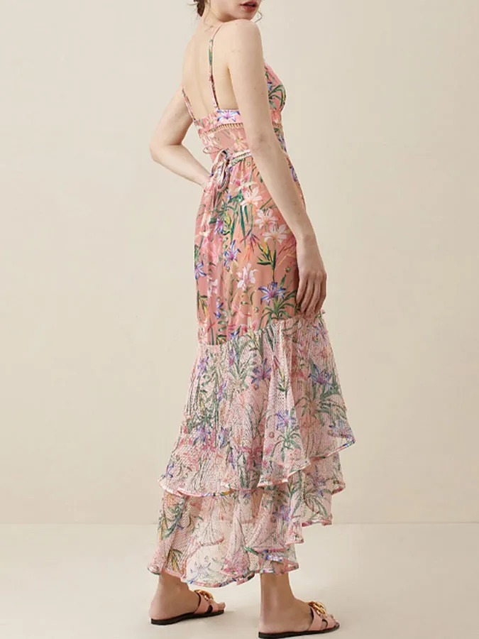 Vibecurve® Women's One Piece Swimsuit with Beach Cover up Wrap Skirt Sarong Retro Floral Print Bikini Set Two Piece Bathing Suit