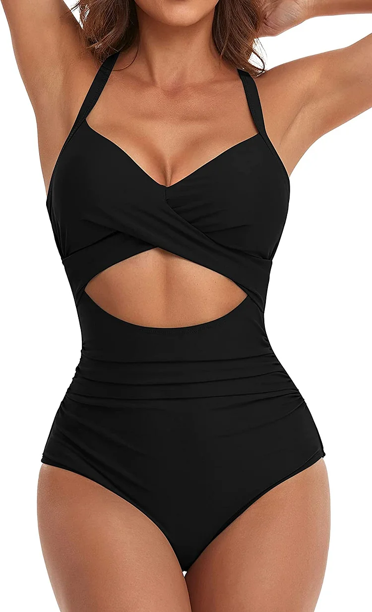 Vibecurve® Women's One Piece Swimsuits Tummy Control Cutout High Waist