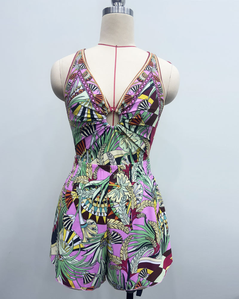 Vibecurve® Printed Swimsuit Shorts Set