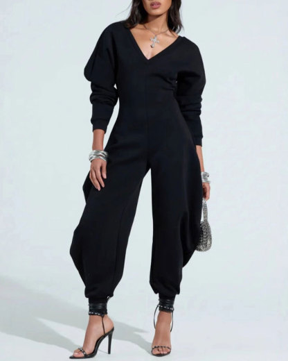 🔥Vibecurve®V-Neck Sexy Slim Long-Sleeved Jumpsuit