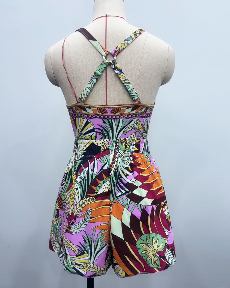 Vibecurve® Printed Swimsuit Shorts Set