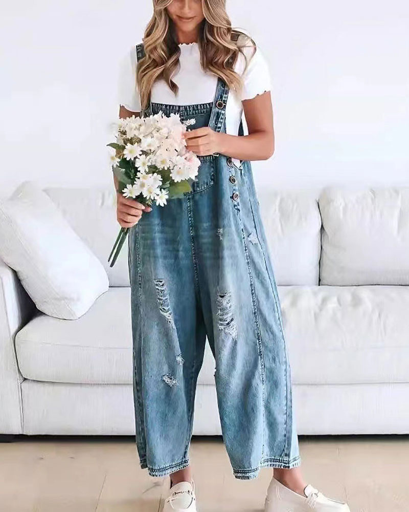 Vibecurve® Women's Denim Overalls Casual Jumpsuits