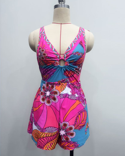 Vibecurve® Printed Swimsuit Shorts Set