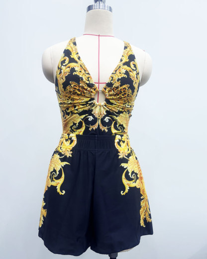 Vibecurve® Printed Swimsuit Shorts Set