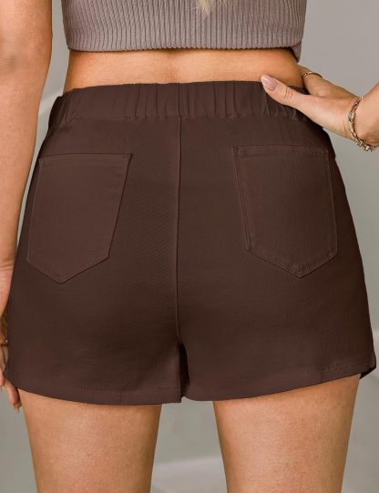 luvamia Jean Skorts for Woman High Waisted Pull On Stretchy Denim Wrap Skirt with Shorts Trendy Asymmetrical Skort