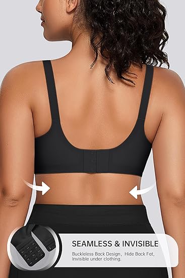 Vibecurve® Wireless V Neck Bra with Front-Adjustable Straps