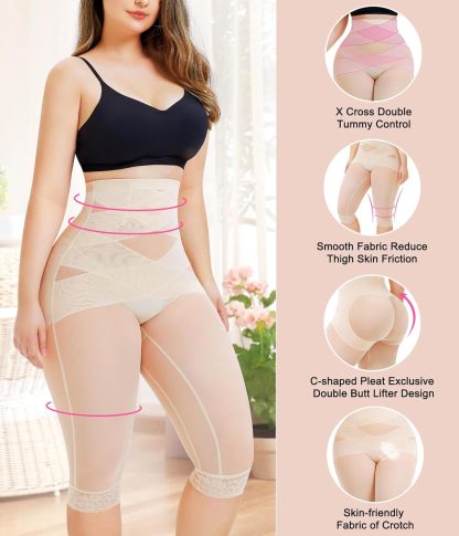 Vibecurve®Body Shaper for Women Tummy Control Shapewear Leggings Seamless Butt Lifter Panties High Waist Trainer Thigh Slimmer