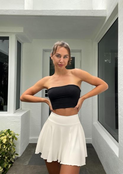 Vibecurve® Women 2 Piece Skirts 2 in 1 Flowy Basic Versatile Stretchy Flared Casual Mini Skirts