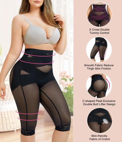 Vibecurve®Body Shaper for Women Tummy Control Shapewear Leggings Seamless Butt Lifter Panties High Waist Trainer Thigh Slimmer