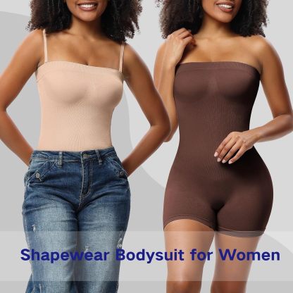 Vibecurve® Women's Seamless Removable StraplessBodysuits For Women's Yoga Rompers