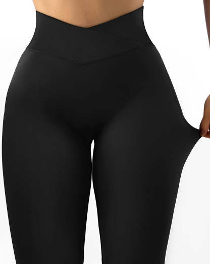 Vibecurve® Women's V Cross Waist Tight Hip Lift Leggings High Waist Yoga Pants
