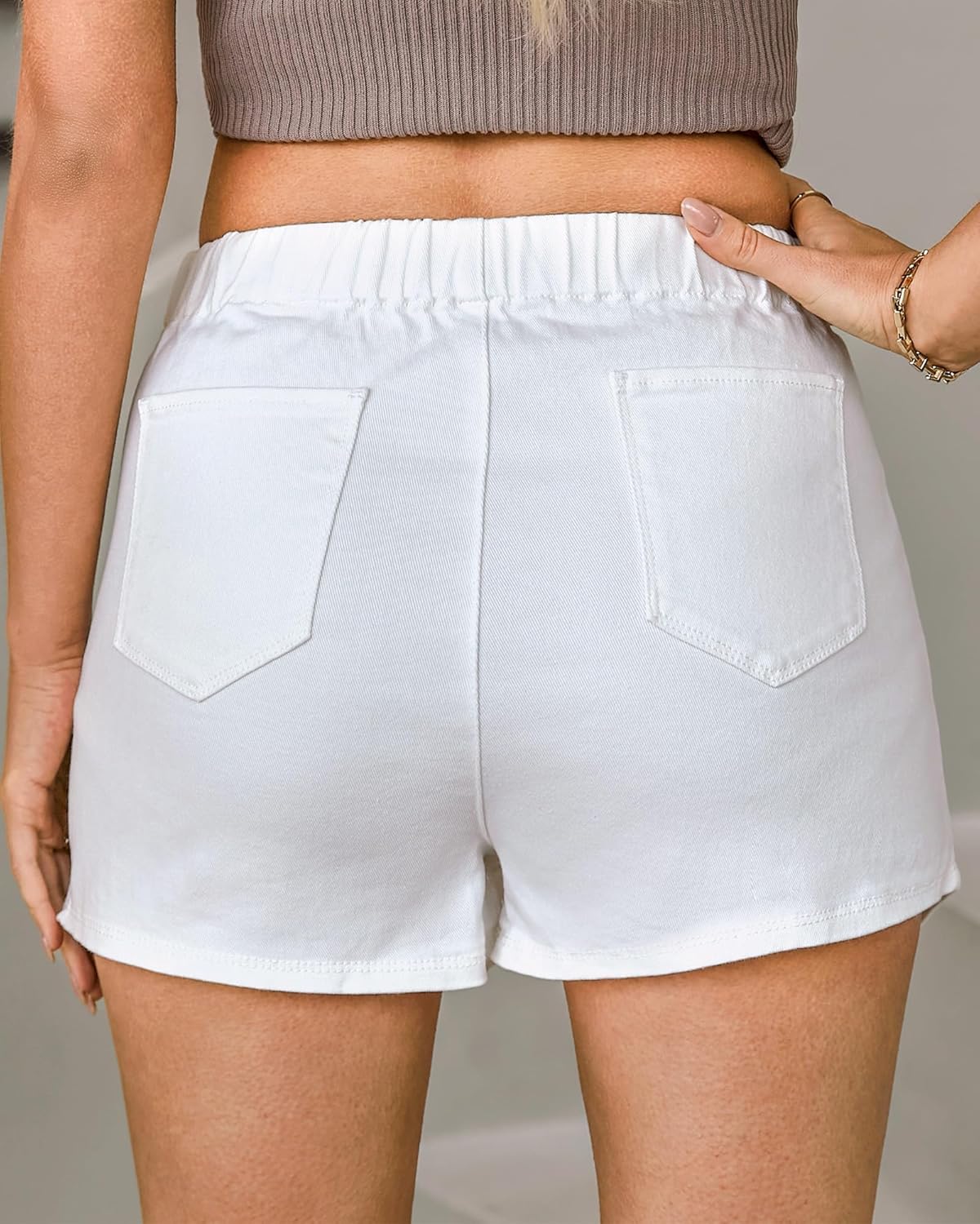 luvamia Jean Skorts for Woman High Waisted Pull On Stretchy Denim Wrap Skirt with Shorts Trendy Asymmetrical Skort