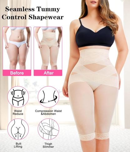 Vibecurve®Body Shaper for Women Tummy Control Shapewear Leggings Seamless Butt Lifter Panties High Waist Trainer Thigh Slimmer