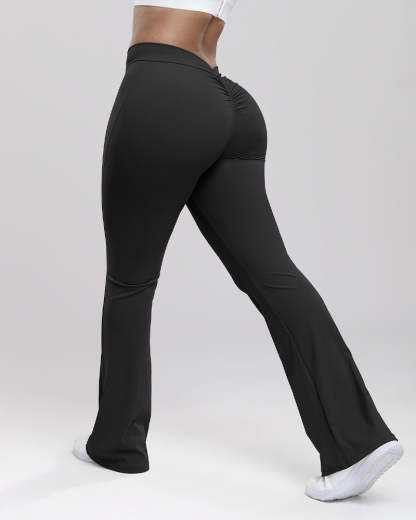 Vibecurve® Women's Deep V Back Fitness Legging Squat Proof Flared Yoga Pants
