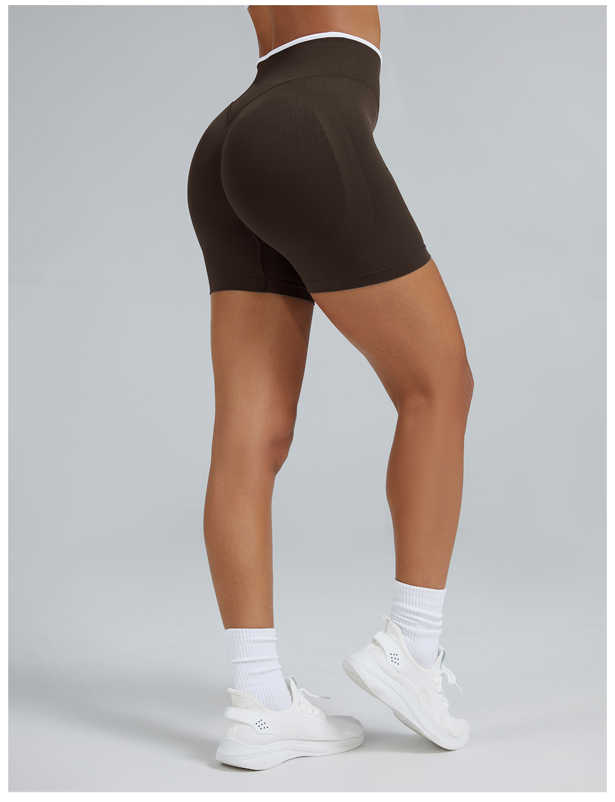 Vibecurve®Seamless Colorblock Skinny Peach Hip-Lifting Yoga Shorts