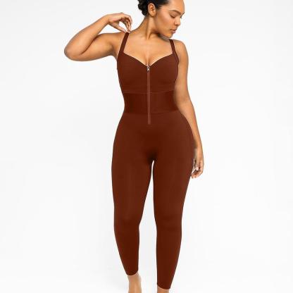 Vibecurve® Zipper Shaping Jumpsuit Waist band Tummy bridle Workout Outfit