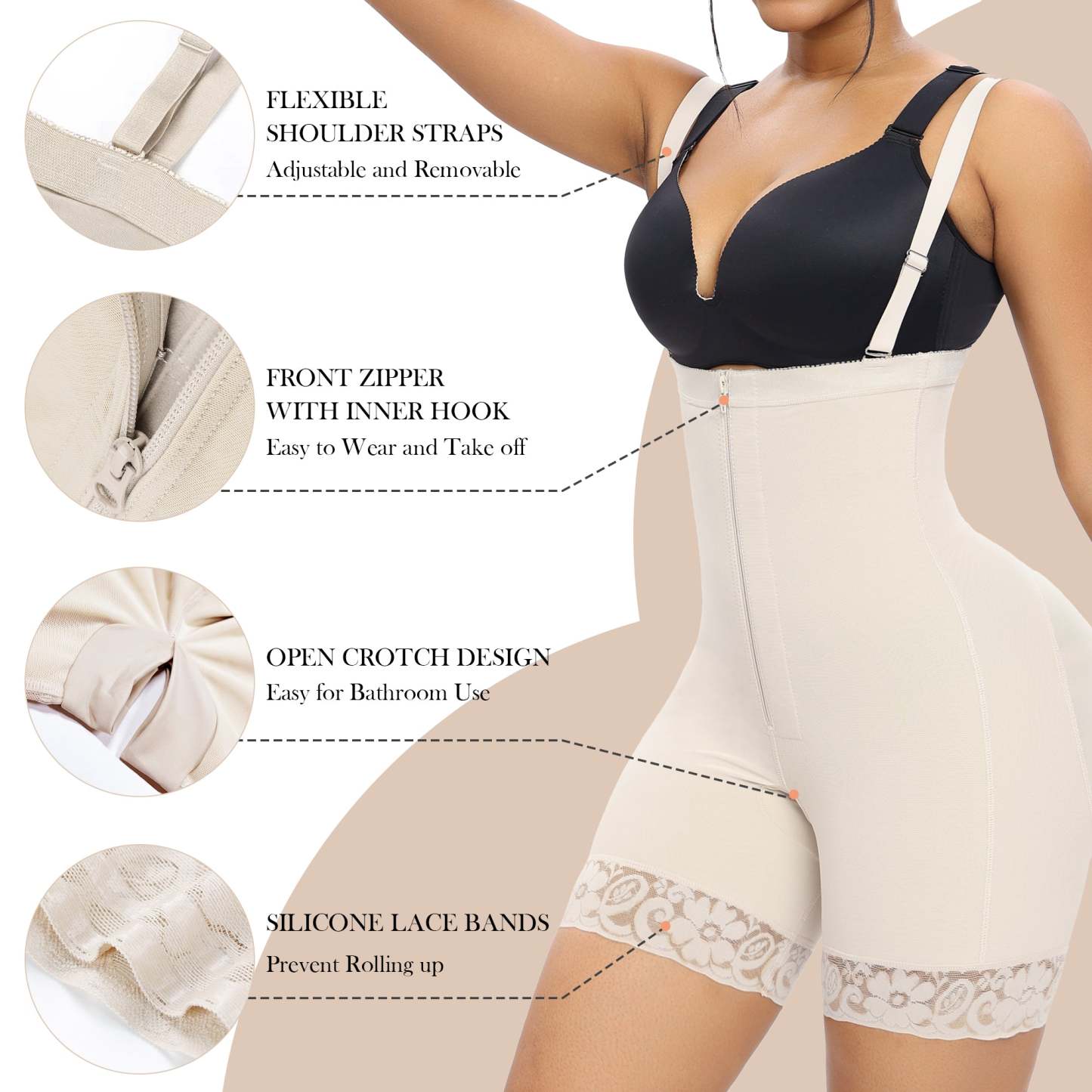 Vibecurve® Fajas Colombianas Shapewear for Women Tummy Control Butt Lifter Faja Body Shaper