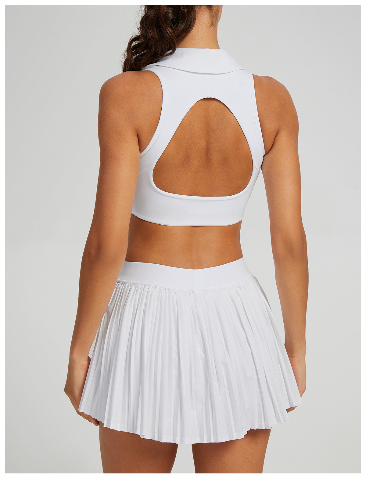 Vibecurve® Breathable Back Yoga Suit Short Skirt Tennis Suit