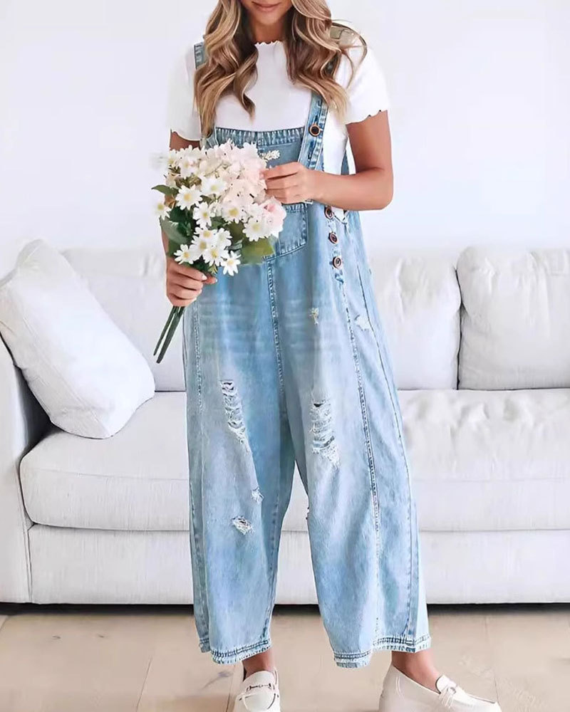 Vibecurve® Women's Denim Overalls Casual Jumpsuits