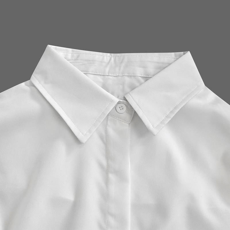 Vibecurve® Long-Sleeved Loose Solid Color Lapel Shirt Tops