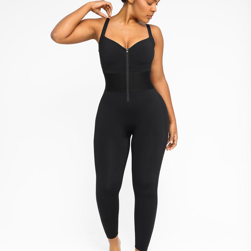 Vibecurve® Zipper Shaping Jumpsuit Waist band Tummy bridle Workout Out