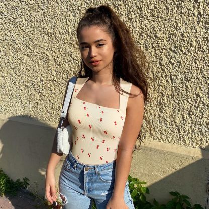 Sexy Ribbed Strappy Square Neck Sleeveless Tummy Control Tank Tops Bodysuits